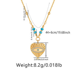 Winter 2024 New 18K Gold Evil Eye Necklace with Turquoise | A Fusion of Mystery and Protection