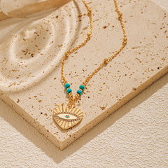 Winter 2024 New 18K Gold Evil Eye Necklace with Turquoise | A Fusion of Mystery and Protection