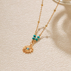 Winter 2024 New 18K Gold Evil Eye Necklace with Turquoise | A Fusion of Mystery and Protection