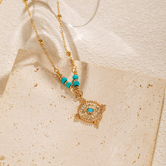 Winter 2024 New 18K Gold Evil Eye Necklace with Turquoise | A Fusion of Mystery and Protection