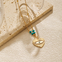 Winter 2024 New 18K Gold Evil Eye Necklace with Turquoise | A Fusion of Mystery and Protection