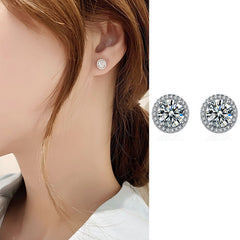 1 Carat Queen Halo Earring