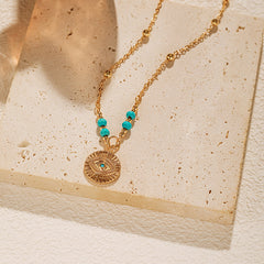 Winter 2024 New 18K Gold Evil Eye Necklace with Turquoise | A Fusion of Mystery and Protection