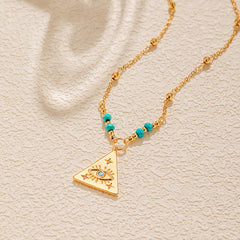 Winter 2024 New 18K Gold Evil Eye Necklace with Turquoise | A Fusion of Mystery and Protection