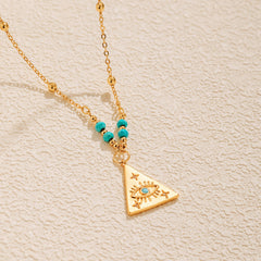 Winter 2024 New 18K Gold Evil Eye Necklace with Turquoise | A Fusion of Mystery and Protection