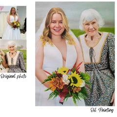 Custom Hand-Painted Oil Portrait from Photo, Family & Wedding Portrait, Personalized Wall Art