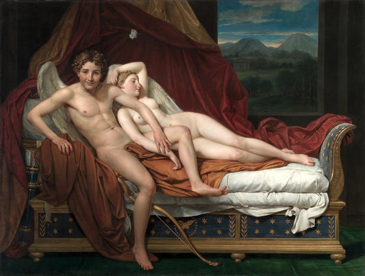 Cupid and Psyche Oil Painting Reproduction (Jacques-Louis David, 1817)