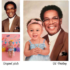 Custom Hand-Painted Oil Portrait from Photo, Family & Wedding Portrait, Personalized Wall Art