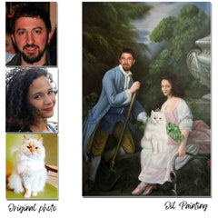 Custom Hand-Painted Oil Portrait from Photo, Family & Wedding Portrait, Personalized Wall Art