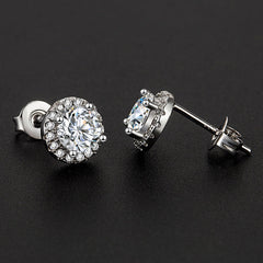 1 Carat Queen Halo Earring