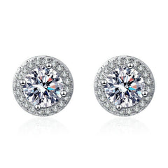 1 Carat Queen Halo Earring