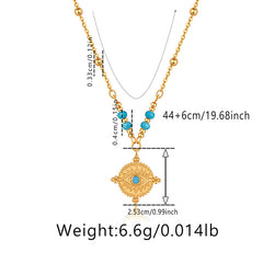 Winter 2024 New 18K Gold Evil Eye Necklace with Turquoise | A Fusion of Mystery and Protection