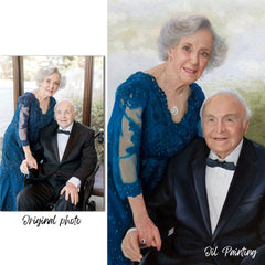 Custom Hand-Painted Portrait, Oil Painting from Photo, Personalized Art for Loved Ones, Commissioned Gift Painting