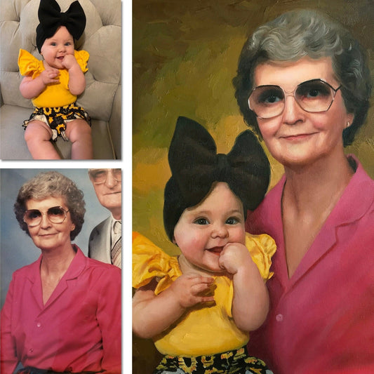 Handmade Custom Oil Portrait, Family Portrait Painting, Commissioned Canvas Art from Photo, Combine Photos & Customize Your Oil Painting