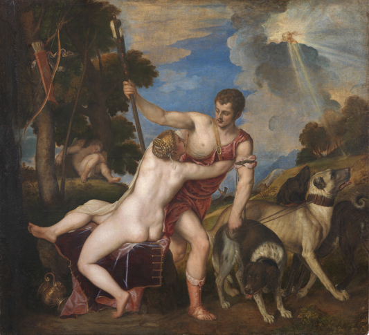 Venus and Adonis Oil Painting Reproduction (Titian, 1554)